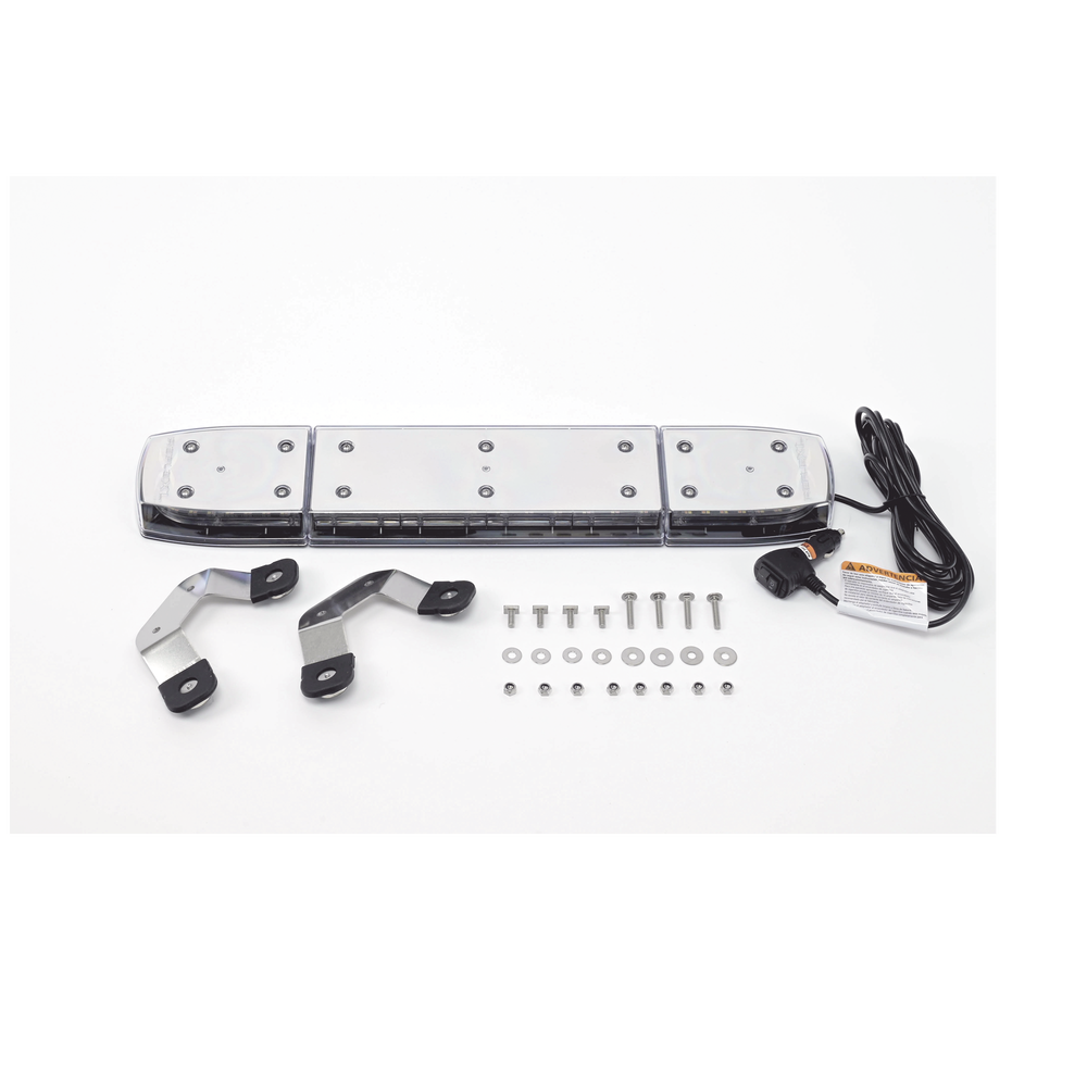 Mini Barra de Luces de 144 LED, Ambar/Blanco, 24 Pulgadas, Lente Transparente, Montaje Con Iman Y Conexion Para Encendedor De Vehiculo