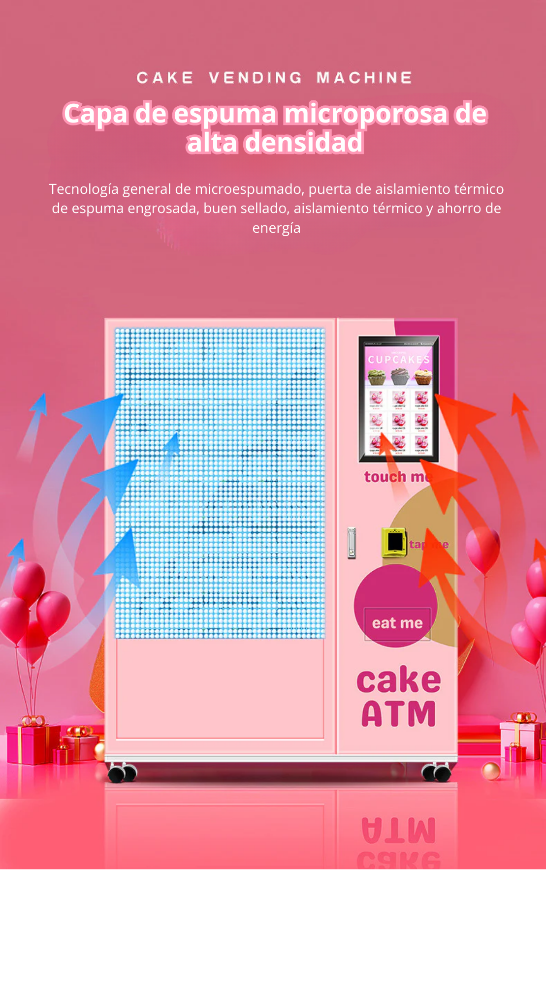 Cake and dessert vending machine, 24 hours self-service vending machine, cupcake vending machine with 21.5 inch touch screen