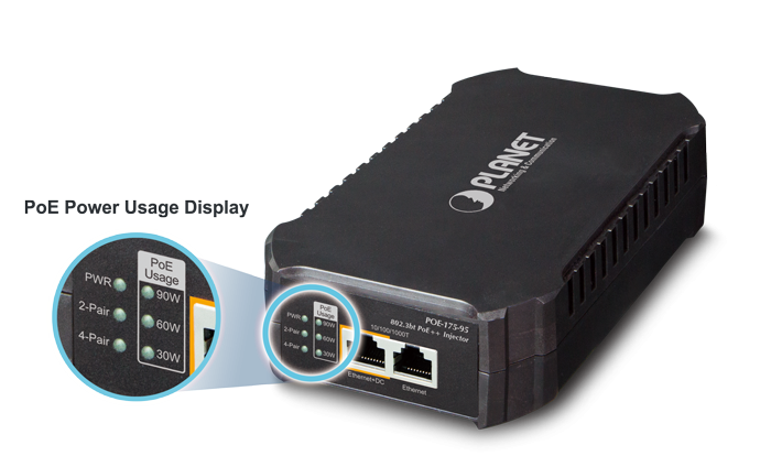 Inyector PoE 802.3bt 95 Watts Gigabit c/Fuente Interna
