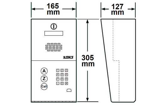 Audioportero Telefónico DKS Con Directorio / 100 Números Telefónicos / Control Para 2 Puertas / Gabinete Para Sobreponer / Marcación a 16 Digitos