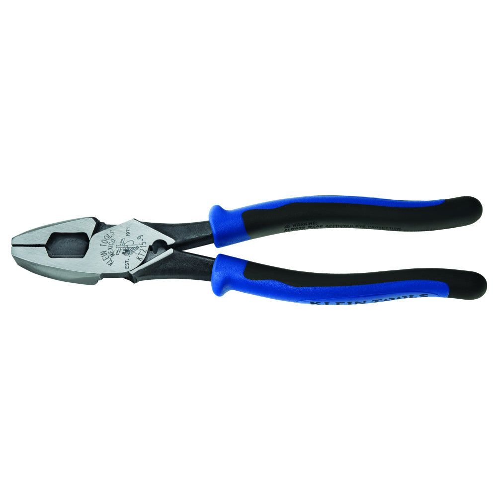 Pinzas de Electricista Alta Palanca, Jala guía y Ponchadora de Terminales de 9 Pulgadas.