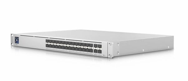 UniFi Switch PRO Aggregation Capa 3 para fibra óptica con 28 puertos SFP+ (10G) y 4 puertos SFP28 (25G), pantalla informativa