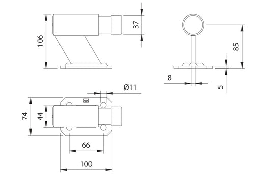 202F-A Tope Con Amortiguador Para Puertas Corredizas y Abatibles / Fabricado en Acero