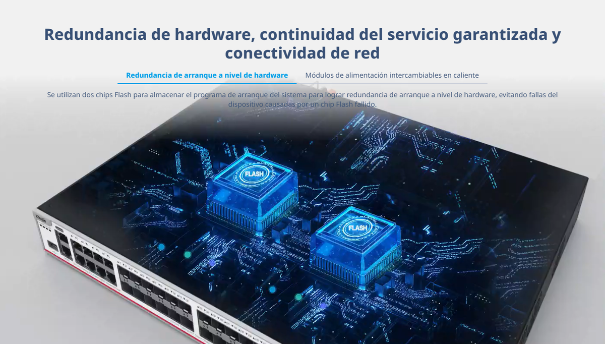 Switch Core Administrable Capa 3 con 8 puertos Gigabit, 24 SFP y 8 SFP+ Combo para fibra 10Gb, gestión gratuita desde la nube