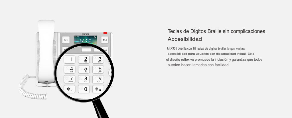 Teléfono IP Wi-Fi Botones Braille Grandes diseñado para hospitales, Asilos, Bluetooth Integrado