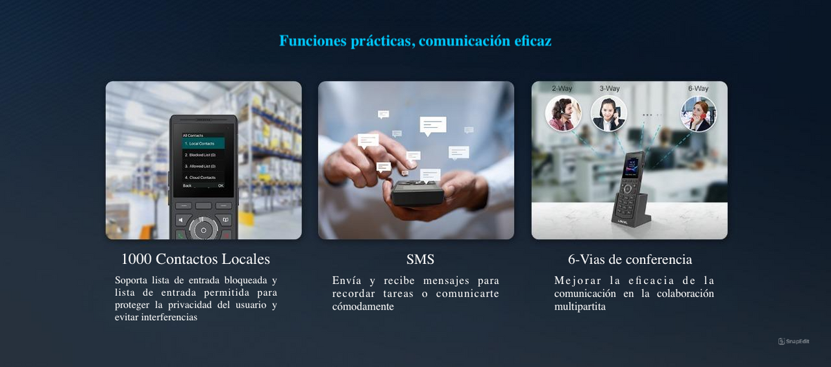 Telefono DECT/ Pantalla a color/ compatible con base DECT W710D