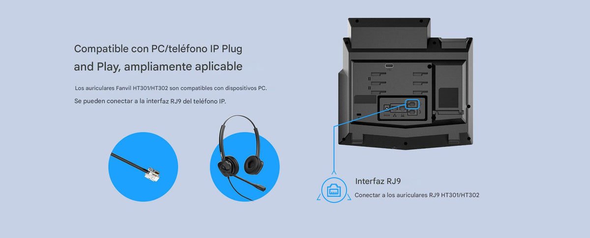 Diadema Monoaural con Audio HD y Brazo Ajustable de 260°, Conexión RJ9 y Sonido de Alta Definición