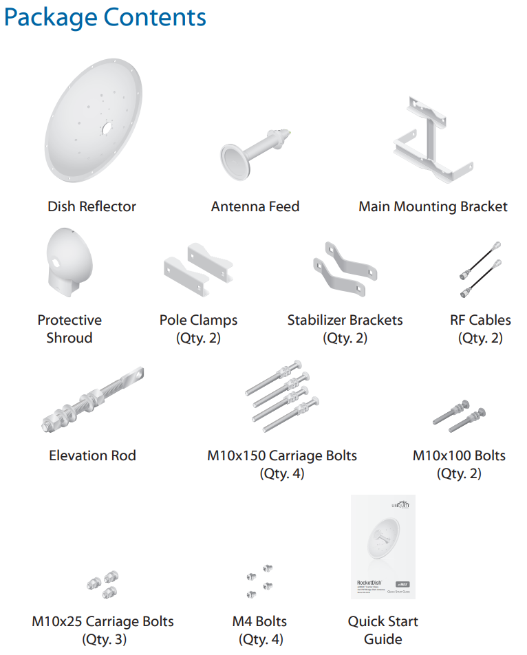 Antena Direccional RocketDish airMAX, ideal para enlaces Punto a Punto (PtP), frecuencia 5 GHz (4.9 - 5.8 GHz) de 30 dBi