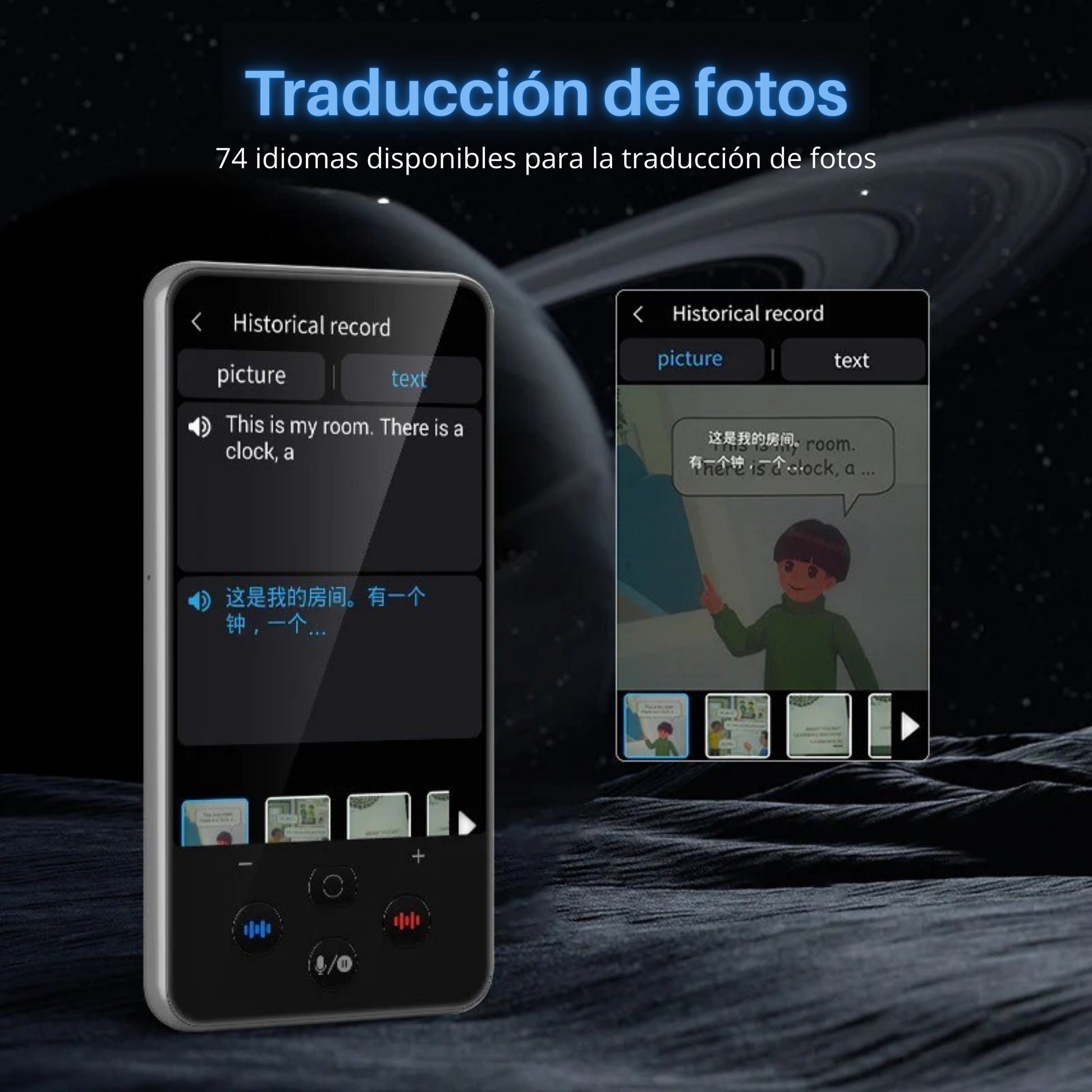 Traductor con Voz inteligente S85pro 139 idiomas, traducción mutua, teléfono móvil, traductor de fotos y conversaciones sin conexión