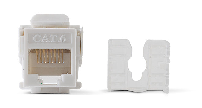Módulo Jack Keystone Cat6 con Terminación 110 (Punchdown) para Faceplate - Color Blanco