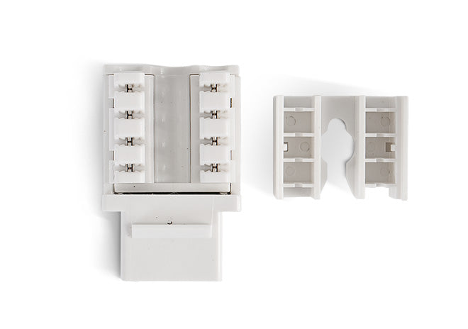 Módulo Jack Keystone Cat5e con Terminación 110 (Punchdown) para Faceplate - Color Blanco