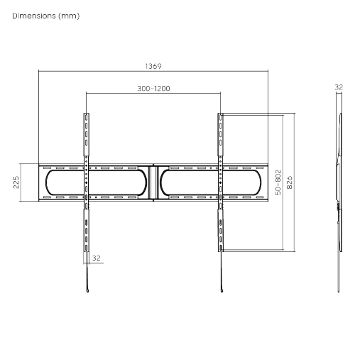 Soporte de Pared para Pantallas Super Heavy-Duty | Inclinación Ajustable| Compatible con Pantallas hasta 140" | Capacidad de Carga hasta 125 kg |