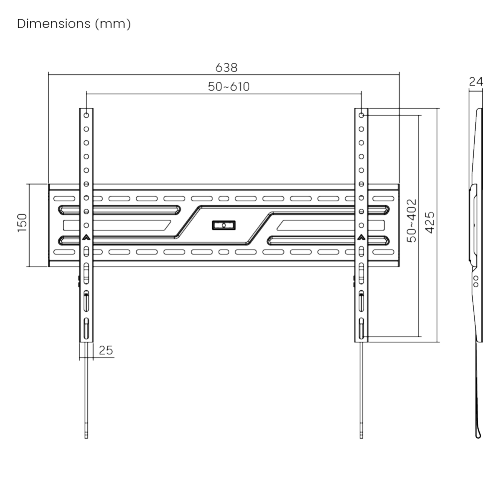 Soporte de Pared inclinable para TV Heavy-Duty | Pantallas hasta 86" | Compatible con VESA 75x75 a 600x400 | Capacidad de Peso Hasta 75 kg | Color