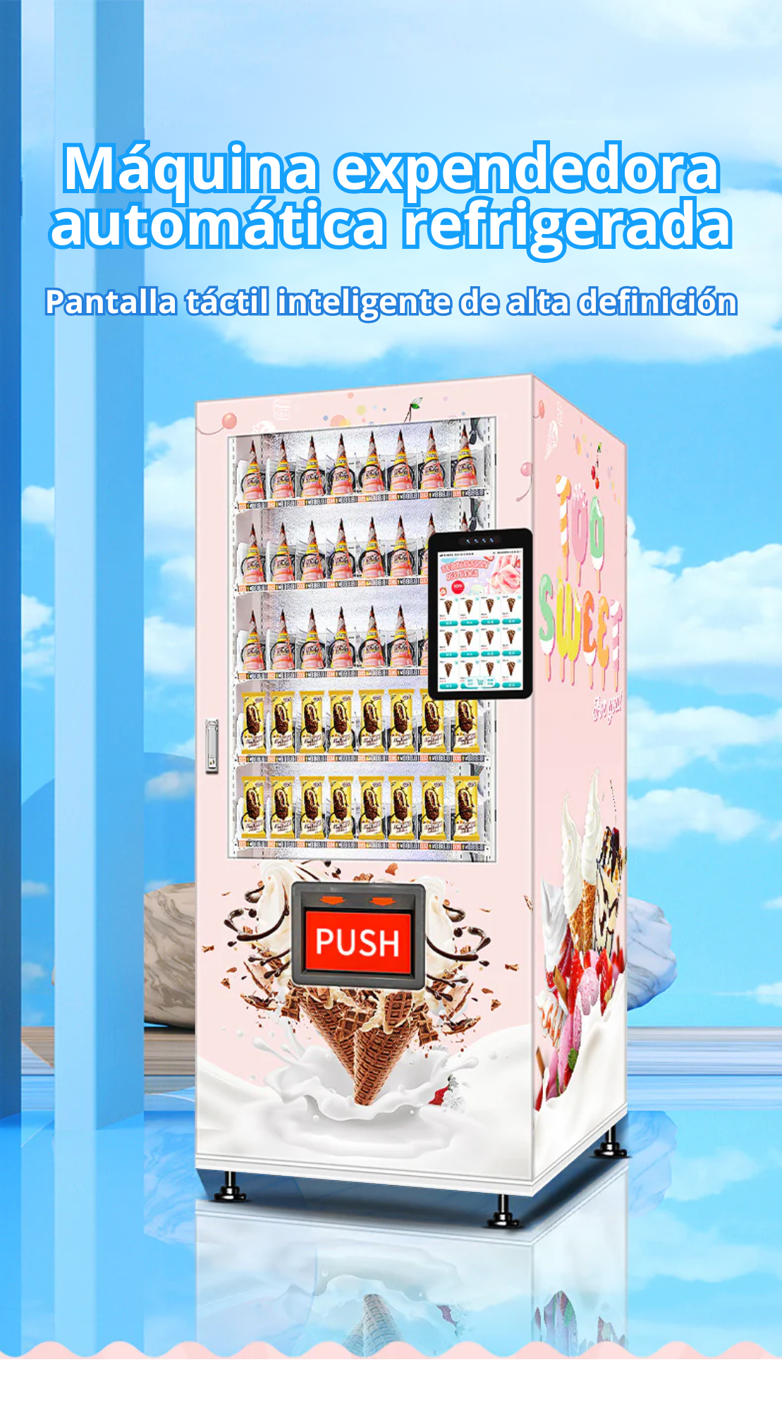 Ice cream and popsicle freezer vending machine