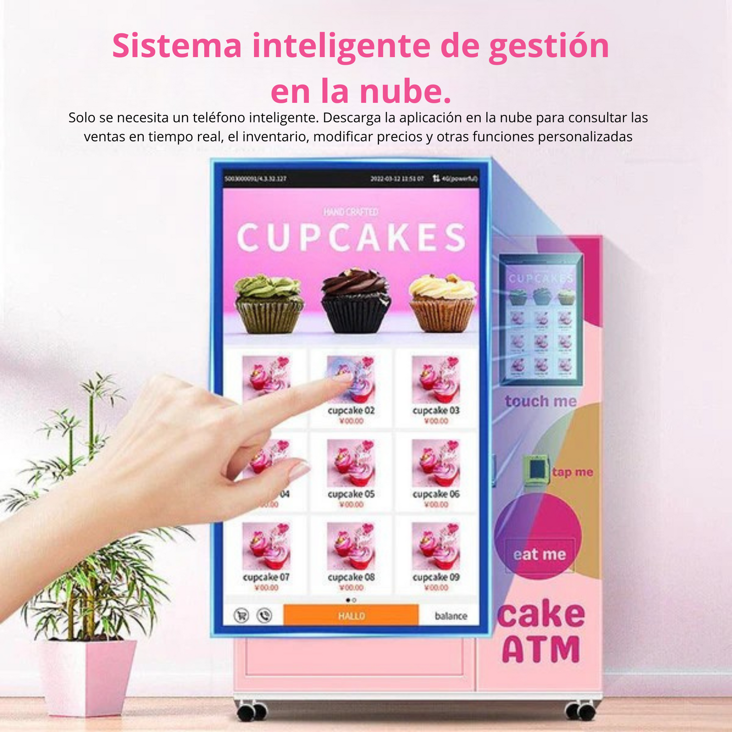 Cake and dessert vending machine, 24 hours self-service vending machine, cupcake vending machine with 21.5 inch touch screen