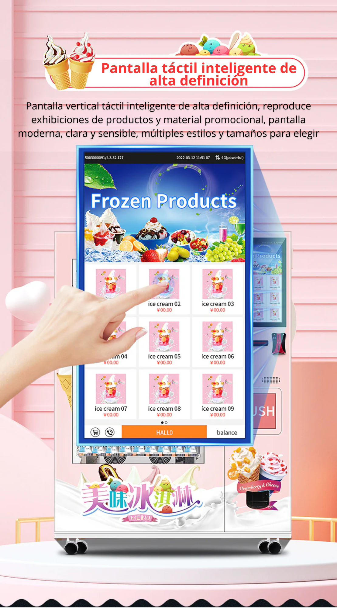 Ice cream and popsicle freezer vending machine
