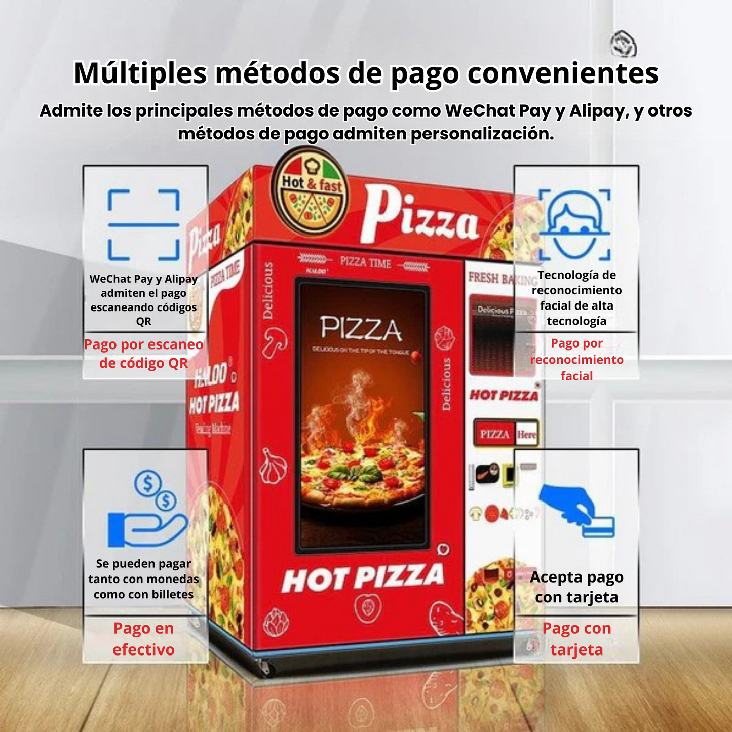 Pizza vending machine, fully automatic commercial vending machine