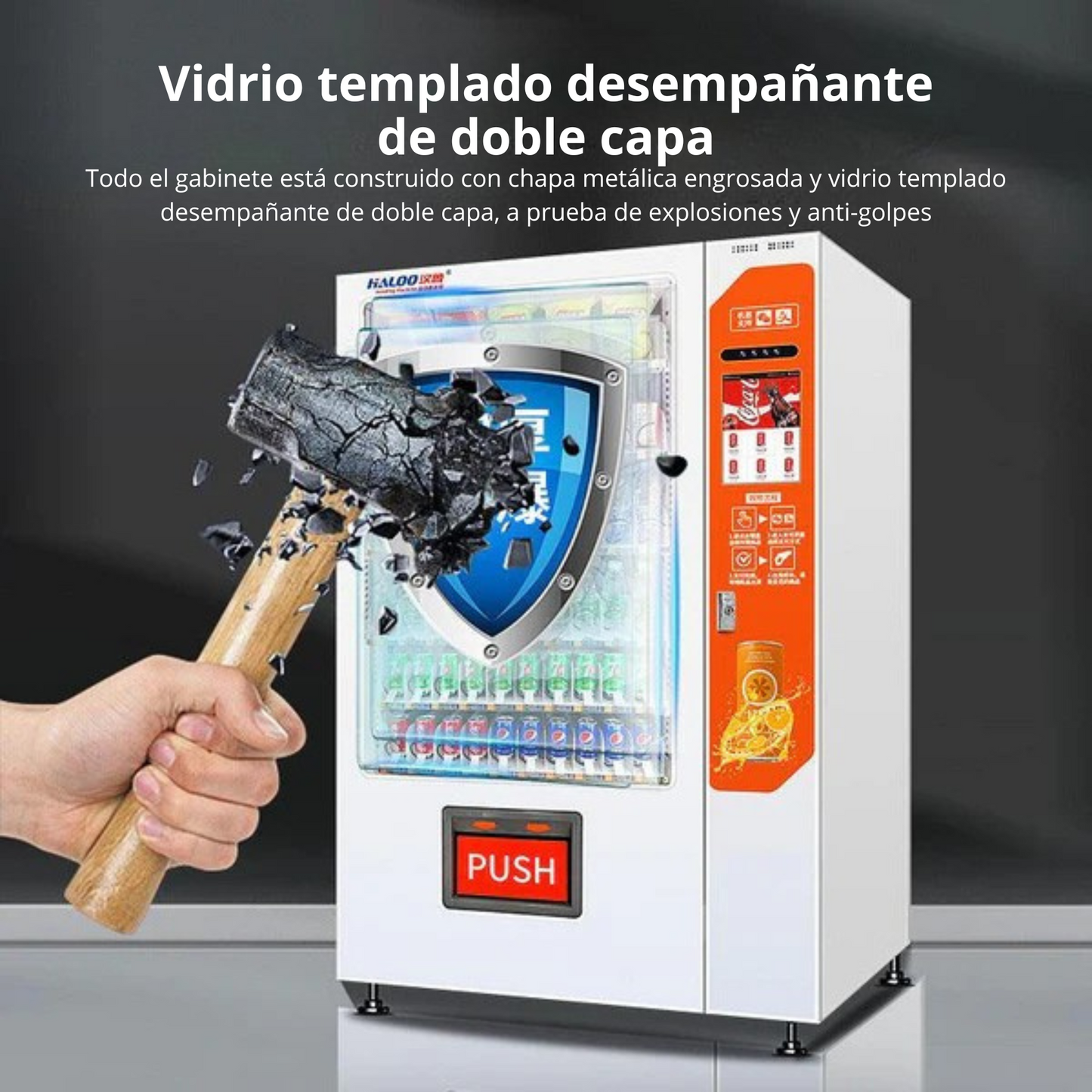 Smart beverage vending machine, large capacity automated vending machine, self-service machine with 10.1 inch touch screen