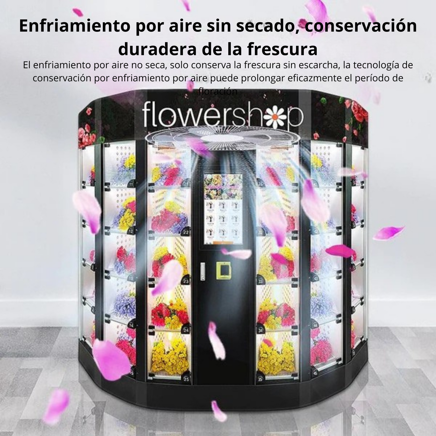 Self-service flower vending machine, bouquet vending machine, 24-hour automated moisturizing and fresh-keeping, smart retail