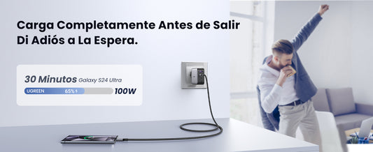 Cable USB-C a USB-C | 3 Metros | Carga Rápida de hasta 100W | Transferencia de datos 480 Mbps | PD3.0 | QC4.0/3.0/2.0 | FPC | AFC | Protección
