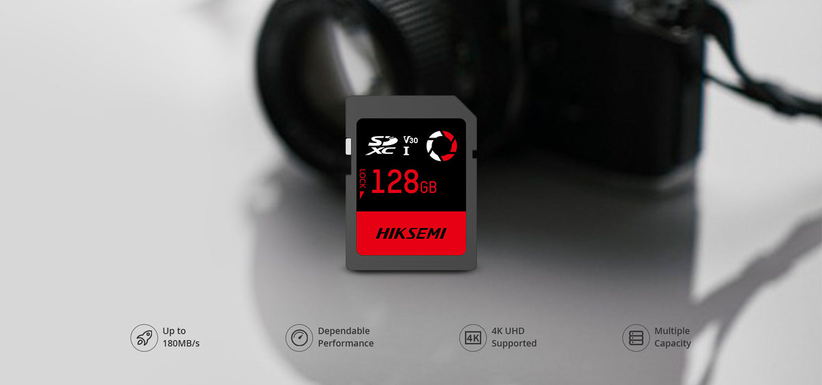 Memoria SD / 512 GB / 180 MB/s Lectura / 150 MB/s Escritura / V30 U3 / Para Drones y Cámaras de Acción / HIKSEMI CAPTURE E30