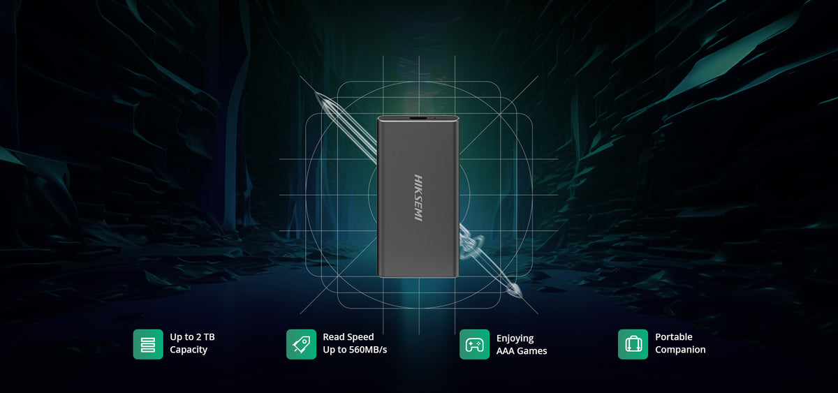SSD Portátil HIKSEMI DAGA T200N / 128 GB / USB 3.2 Tipo C / Lectura 560 MB/s / Escritura 510 MB/s / Aleación de Aluminio / 38 g