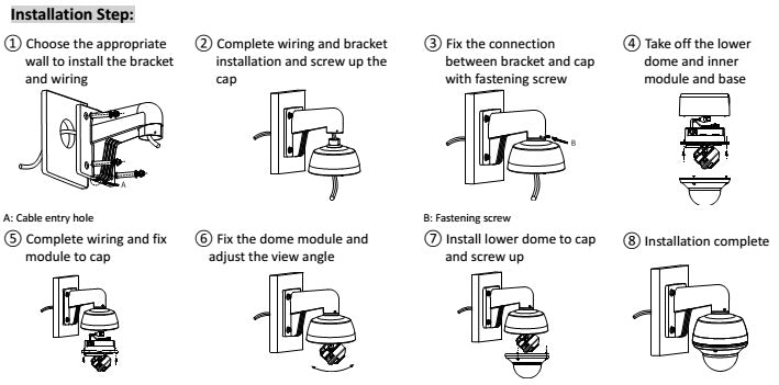 Montaje de Pared para Exterior / Compatible con Domos HIKVISION