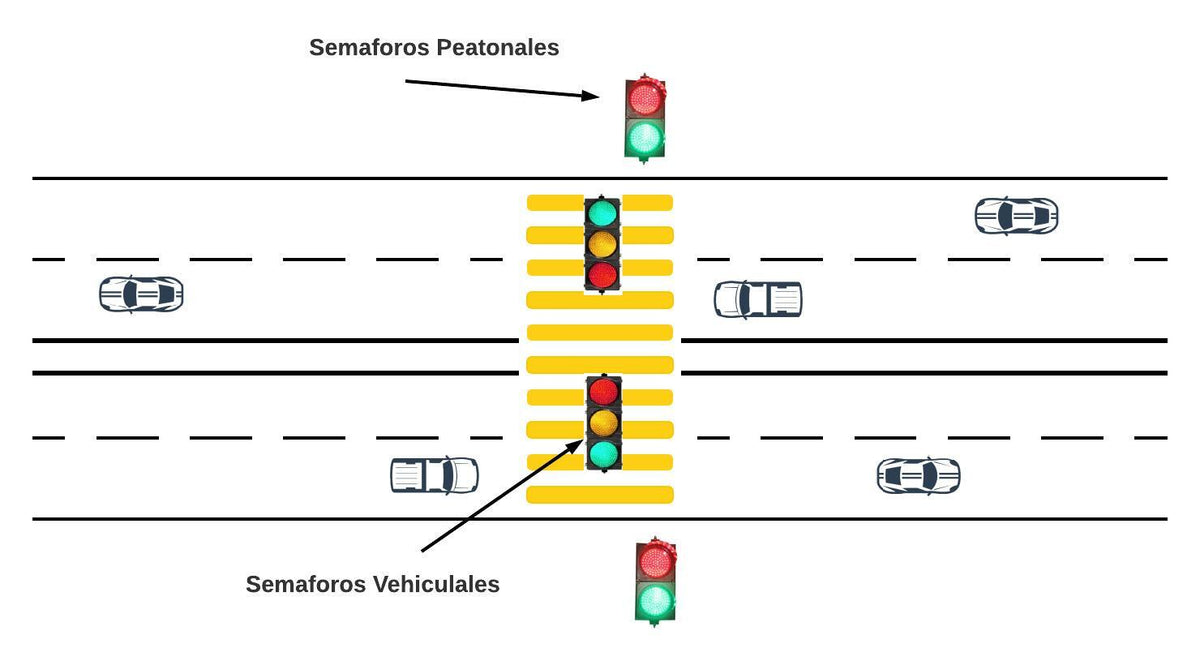 Controlador D / Tráfico P / Cruce Peatonal / 5 Salidas / Con Gabinete.