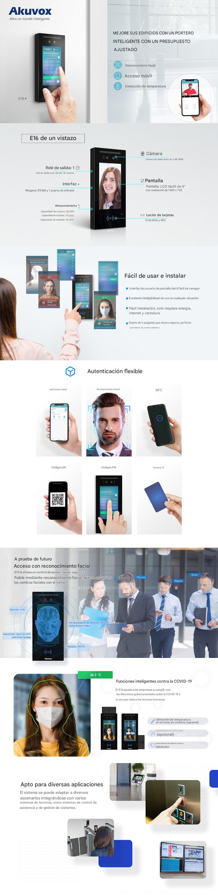 Frente de Calle / Ideal para fraccionamientos / Administración 100% en la Nube / Notificación a APP / Llamada Telefónica / SIP / ONVIF