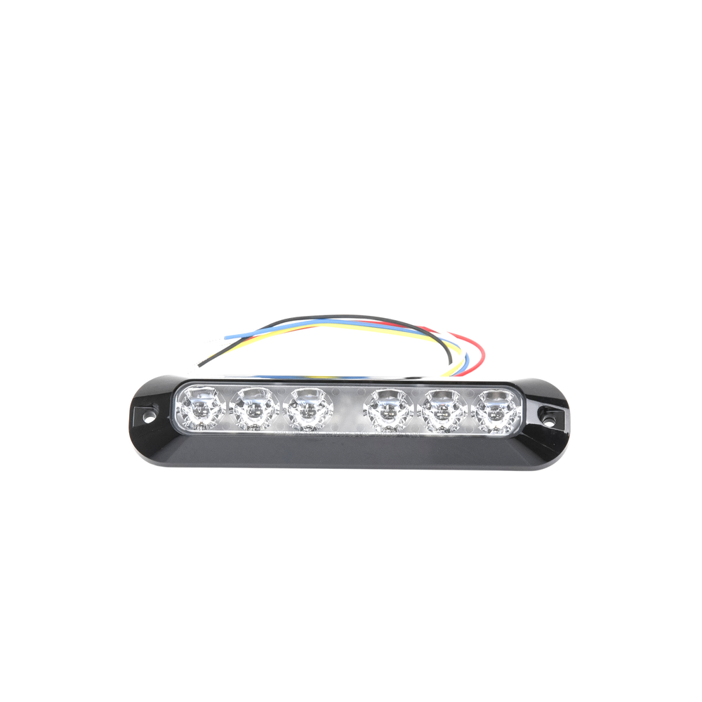 Luz Auxiliar de 6 LED, Rojo/Azul, Lente Transparente