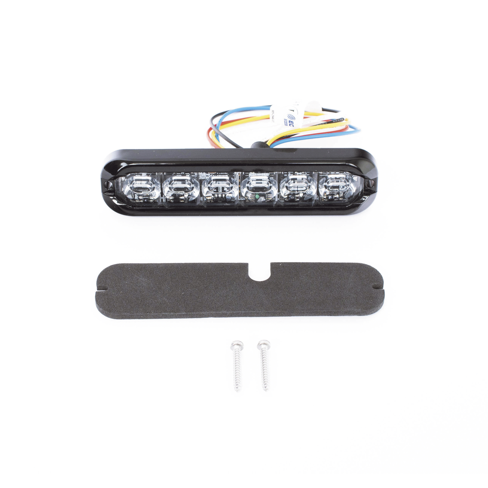 Luz Auxiliar Flexible de 12 LED, Ambar/Blanco, Lente Transparente