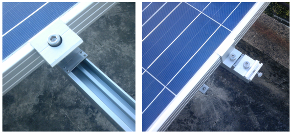 Montaje para Panel Solar 2X2, Riel 5 de 2700mm para Módulos con Espesor de 30-35mm, Vel. de Viento Máx. 136km/h