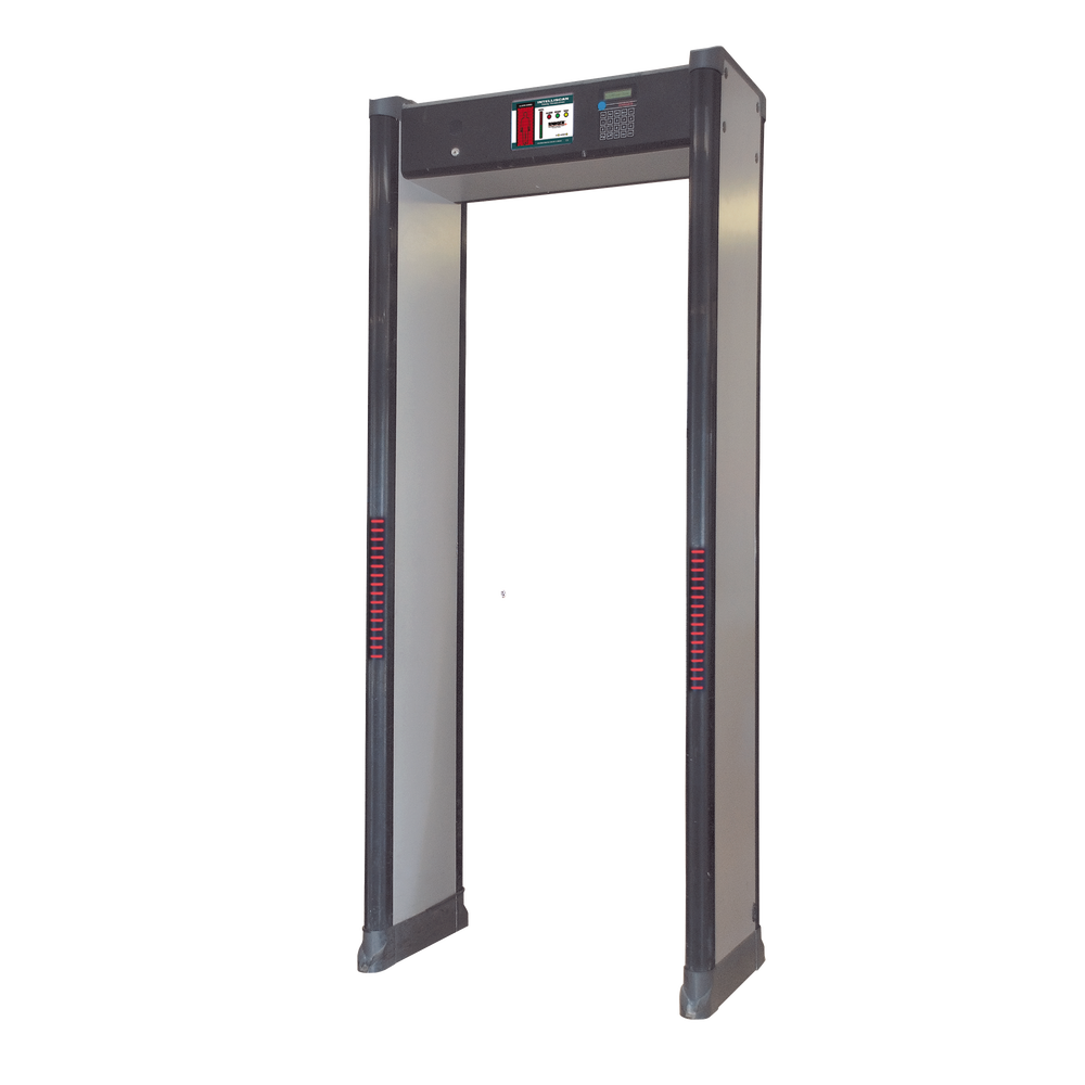 Arco Detector de Metales de 6 Zonas para Intemperie con Anclaje para Fijarse al Piso. Incluye Sensor IR para evitar falsas Alarmas / Certificado por