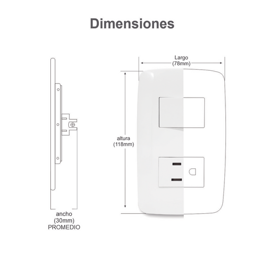 Apagador Duplex de 10 A / 127 V CA ~60 HZ / Color Blanco.