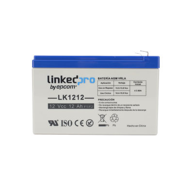 Batería de respaldo 12 V | 12 Ah | AGM | Especial para Seguridad Electrónica | UPS | Sistemas de Emergencia | Vida útil 5 años | Terminales F1 +