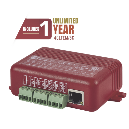 COMUNICADOR DUAL Universal para PANELES DE INCENDIO 4GLTEM - 1 Año de Servicio - Eventos a CMS