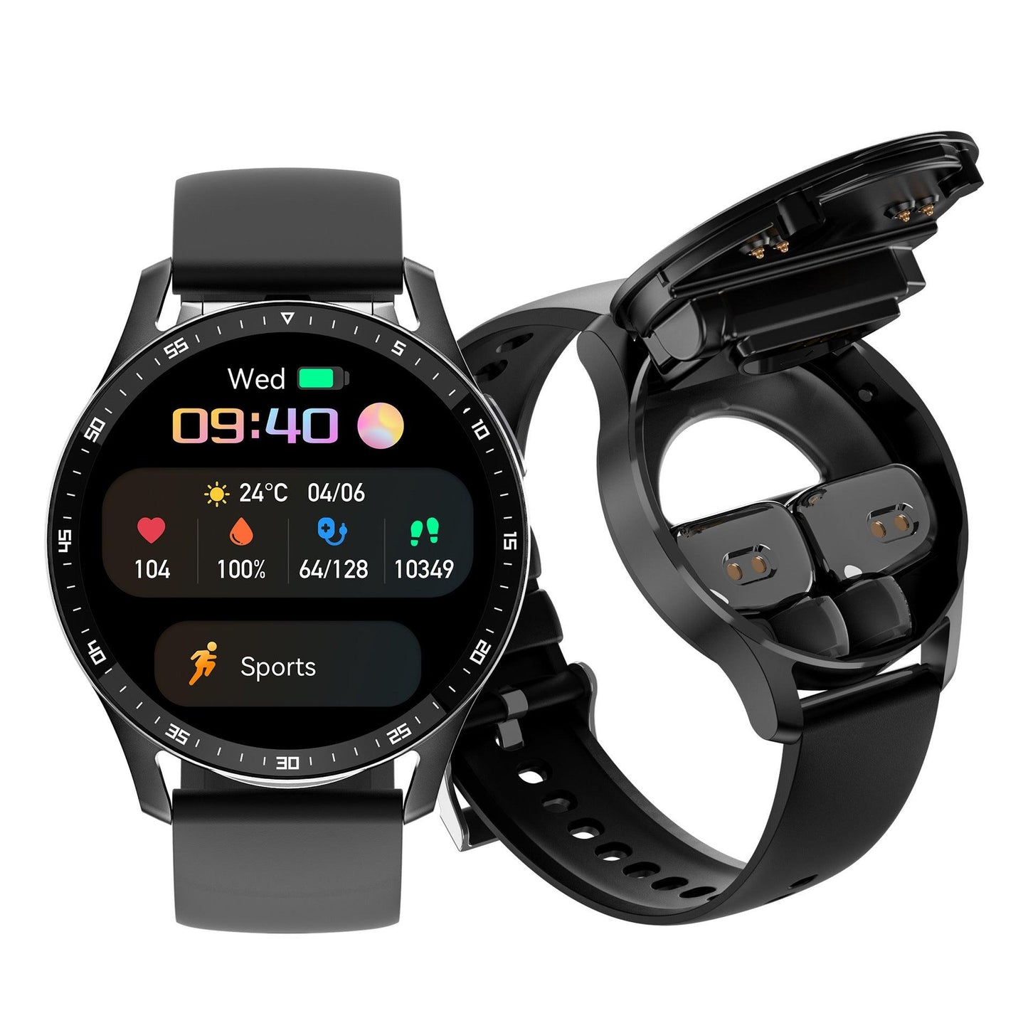 Reloj inteligente X7 con auriculares bluetooth 2 en 1 TWS llamada binaural inalámbrica, música, deportes - Ciaespinoza.com