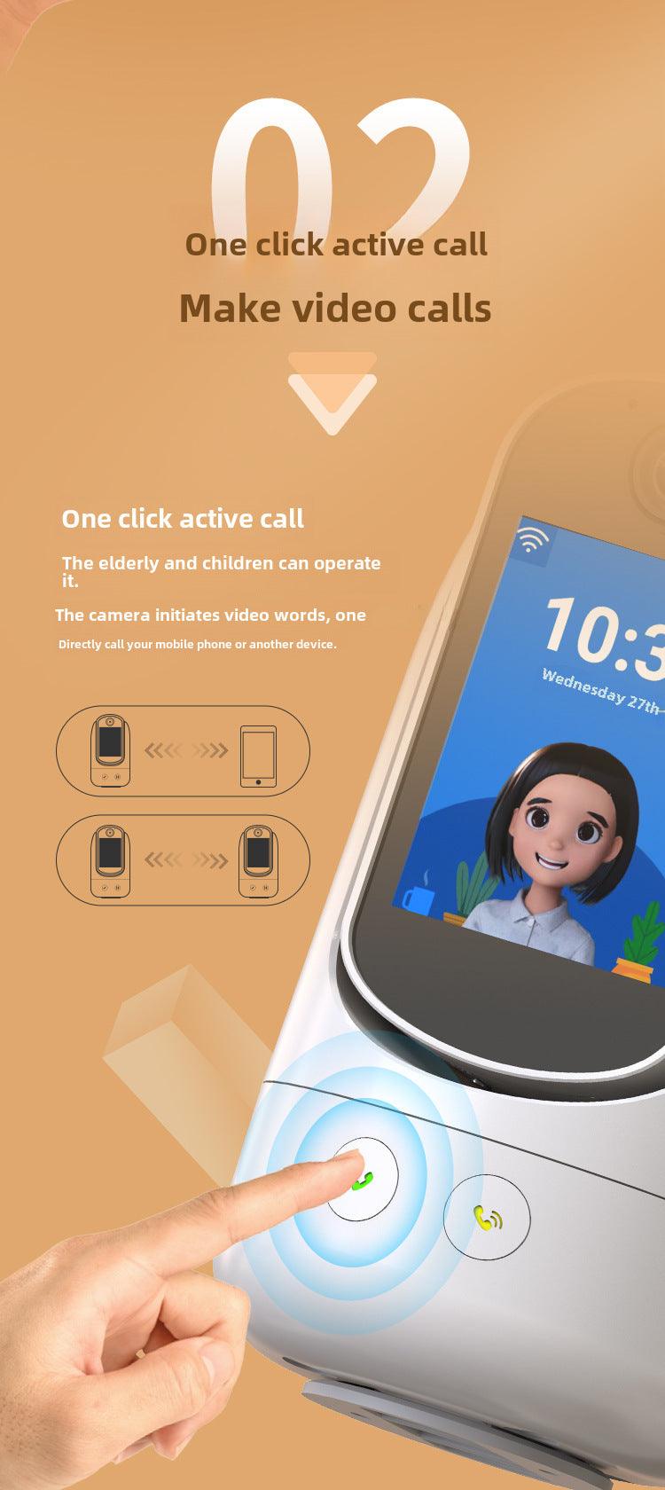 Camara de Monitoreo inteligente de llamadas de voz y video, tarea de los niños, teléfono móvil inalámbrico, cámara interior doméstica remota ultra clara - Ciaespinoza.com