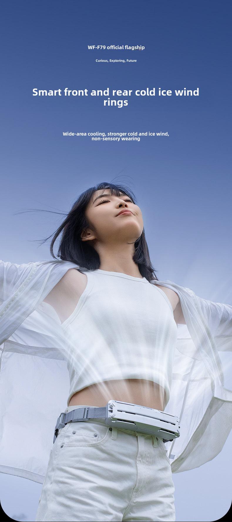 Ventilador de cintura, cinturón portátil, anillo de aire, ventilador pequeño silencioso, refrigeración, aire acondicionado, viento recargable por USB - Ciaespinoza.com