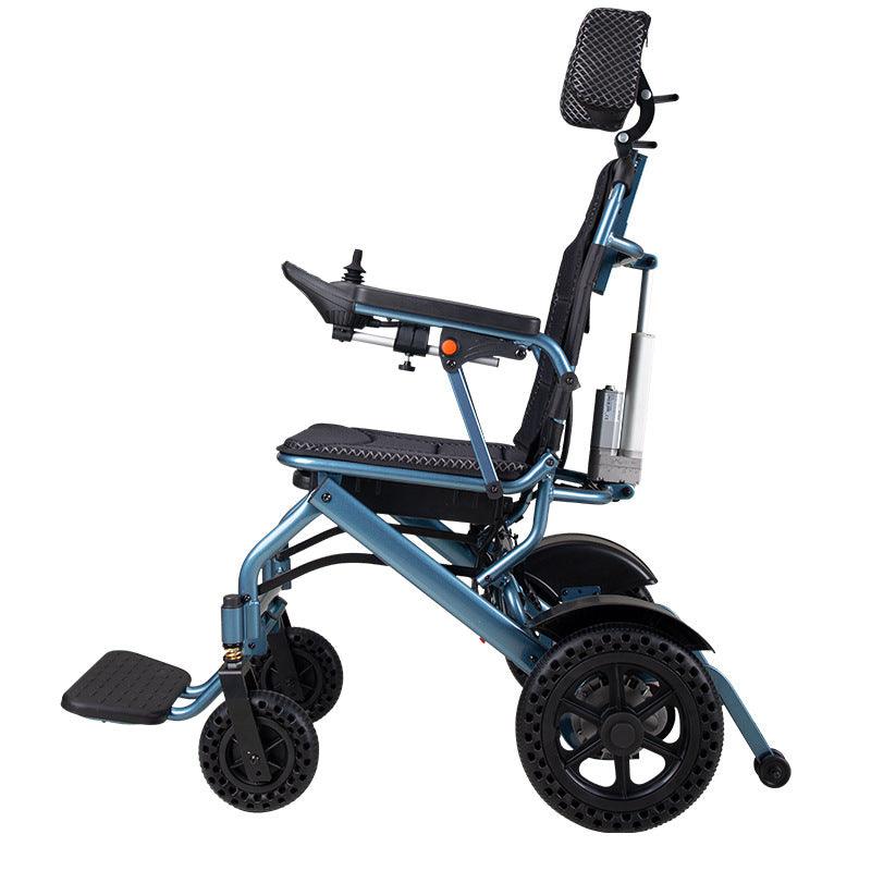 Silla de ruedas eléctrica con batería de litio, ligera, portable, plegable, ruedas anti ponchaduras - Ciaespinoza.com