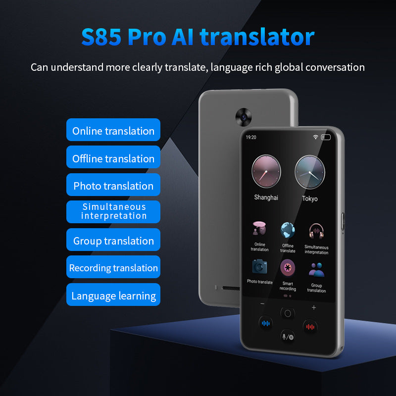 Traductor con Voz inteligente S85pro 139 idiomas, traducción mutua, teléfono móvil, traductor de fotos y conversaciones sin conexión