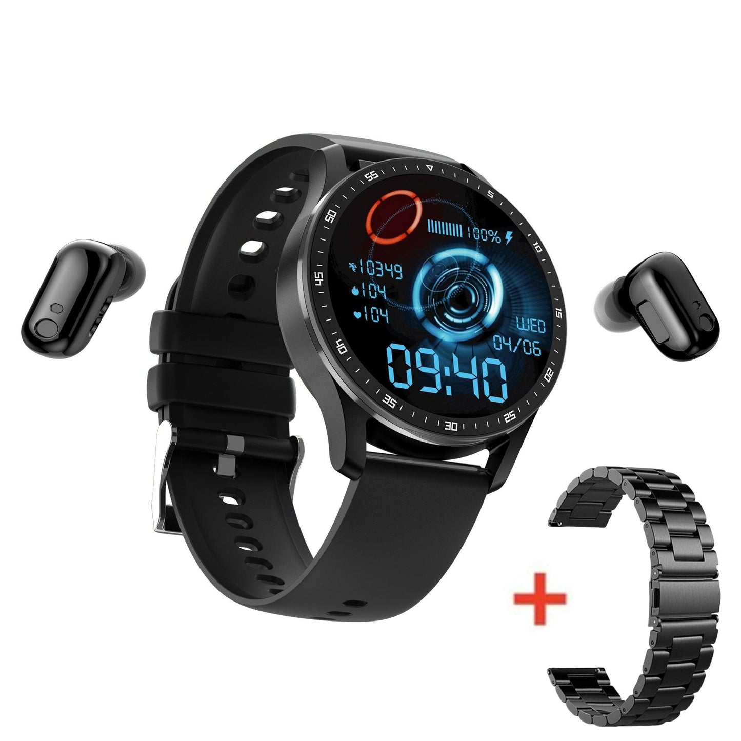 Reloj inteligente X7 con auriculares bluetooth 2 en 1 TWS llamada binaural inalámbrica, música, deportes - Ciaespinoza.com