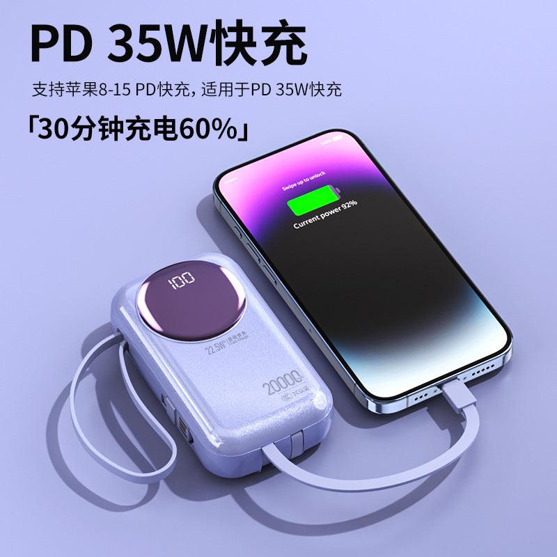 Powe Bank de carga rápida de 66 W viene con una fuente de alimentación móvil de modo privado por cable, 20,000 mAh, gran capacidad, compacta y portátil, y 3C - Ciaespinoza.com