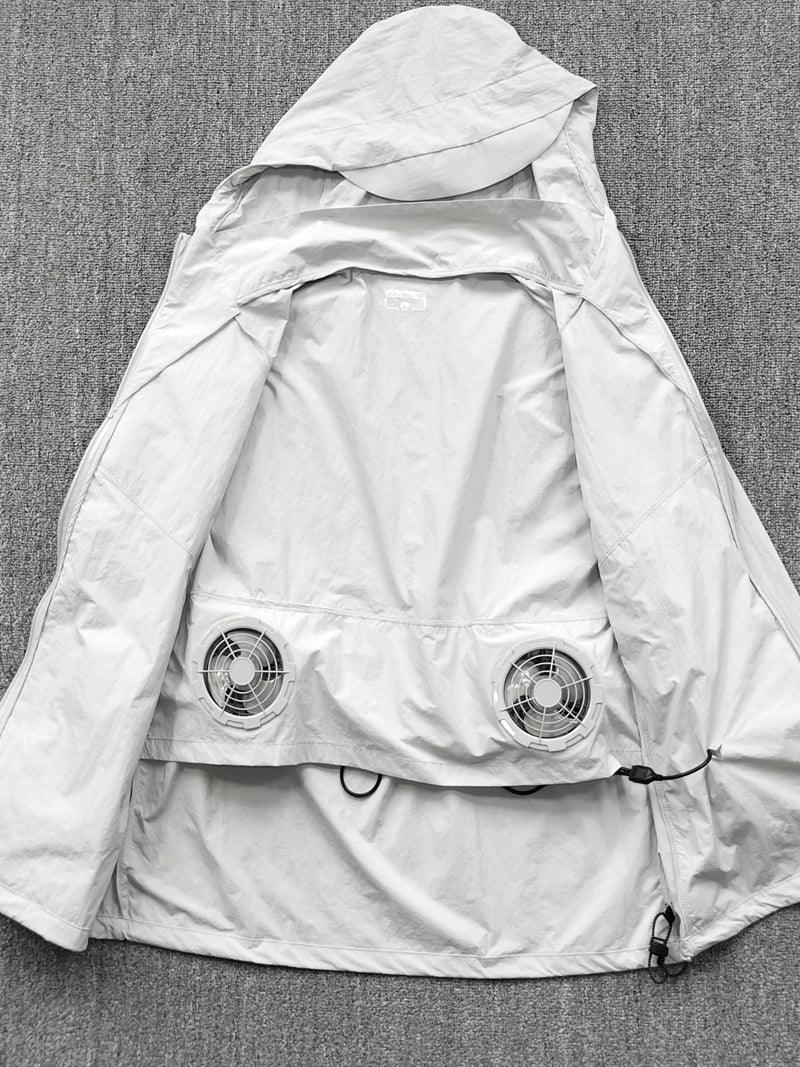 Chamarras con air, 2 ventiladores, Ajuste de tres niveles Protector solar transpirable Primavera y verano Hombres y mujeres, Chaquetas y abrigos finos - Ciaespinoza.com
