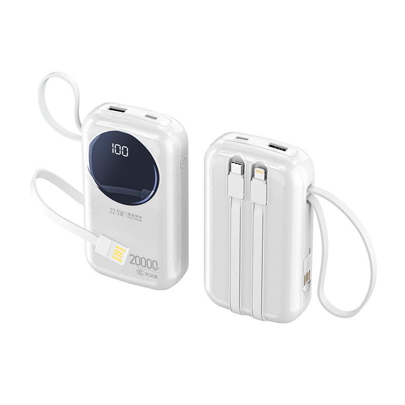 Powe Bank de carga rápida de 66 W viene con una fuente de alimentación móvil de modo privado por cable, 20,000 mAh, gran capacidad, compacta y portátil, y 3C - Ciaespinoza.com