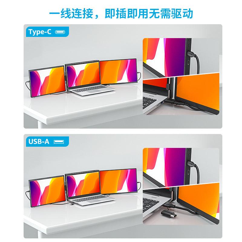 Monitor portátil de doble pantalla de 14,1 pulgadas, pantalla secundaria de teléfono móvil, pantalla externa conveniente - Ciaespinoza.com