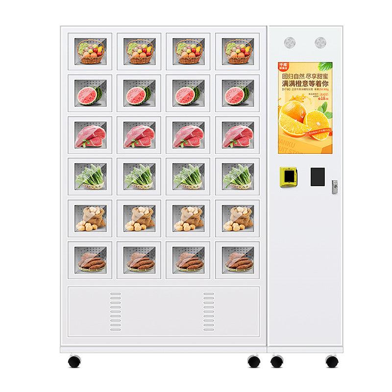 Maquina expendedora de Carne, pescado, frutas y vegetales, gabinetes de celosía refrigerados, productos diversificados, supermercado 24/7 de autoservicio - Ciaespinoza.com