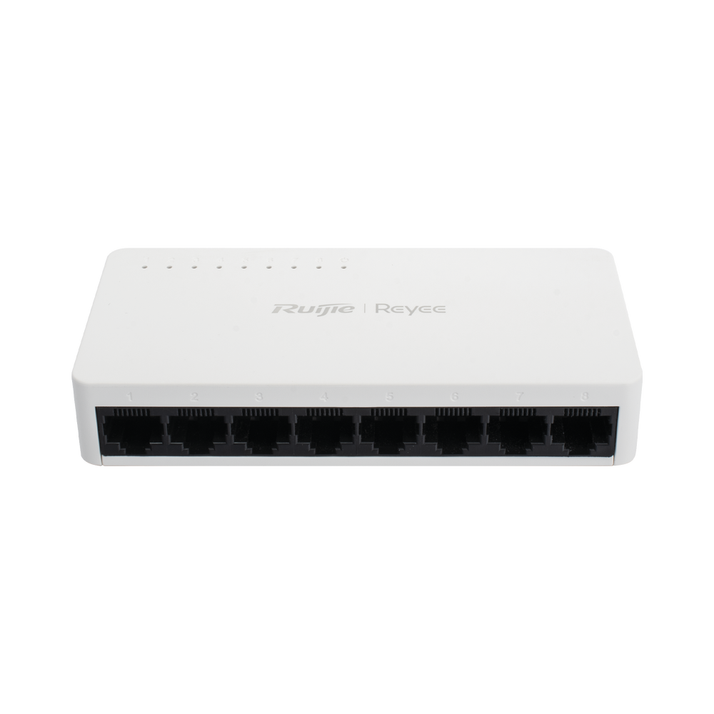 Switch no administrable, Visible en la Topología de la Nube, con 8 puertos 10/100 Mbps