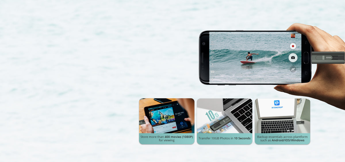 Memoria USB Dual impulsado por SSD Core / 512 GB / USB-C y USB-A / 1000 MB/s de Escritura