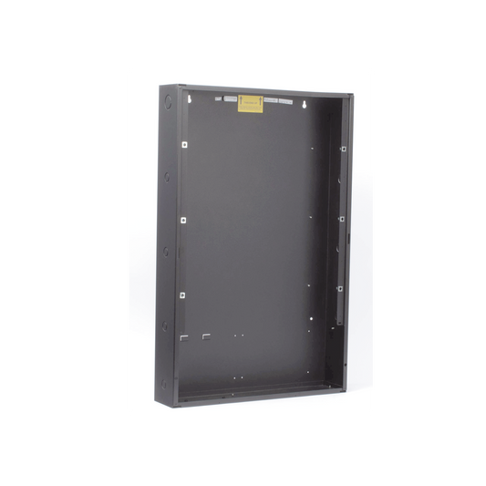 Caja posterior de 3 niveles para gabinete de panel contra incendio NOTIFIER, acero calibre 16, color negro